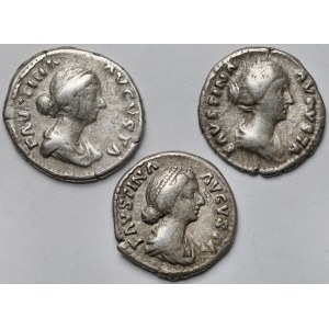 Faustina II the Younger (161-175 AD) Denarii, Rome - set (3pcs)