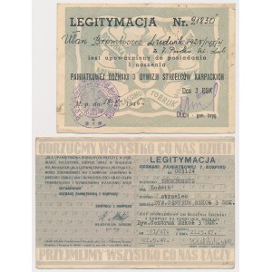 Legitimations for the badges of the 3rd Carpathian Rifle Division and the 2nd Polish Corps - set (2pcs)