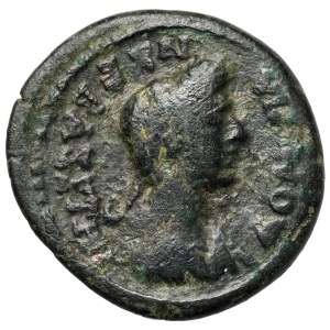 Domitian (81-96 AD) Thessaly, AE20 - Domitian and Domitia