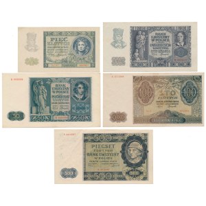 Occupation, 1940-1941 banknote set (5pcs)