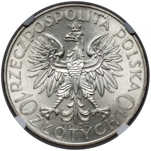 Testa di donna 10 oro 1932 zn, Varsavia