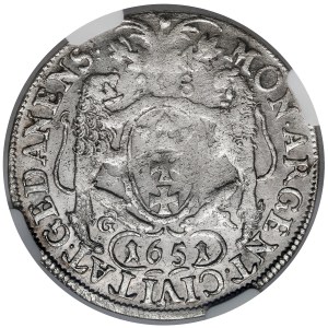 Jan II Kazimierz, Ort Gdańsk 1651 GR - obwódka na Aw. - b.rzadki