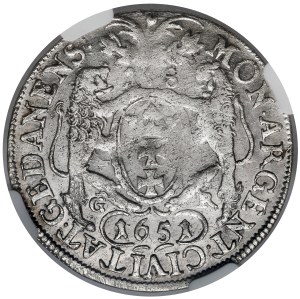 Jan II Kazimierz, Ort Gdańsk 1651 GR - obwódka na Aw. - b.rzadki