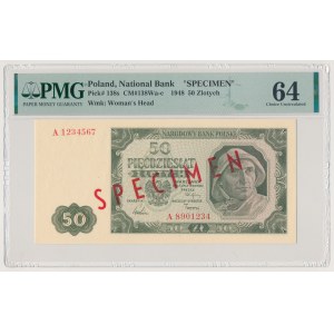 SPECIMEN 50 zloty 1948 - A 1234567 / 8901234
