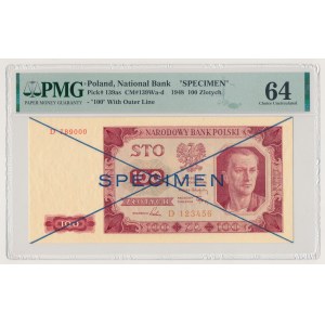 SPECIMEN 100 zlotych 1948 - D 123456 / 789000