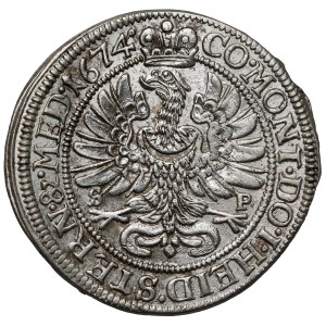 Silesia, Sylvius Frederick, 6 krajcars 1674 SP, Olesnica