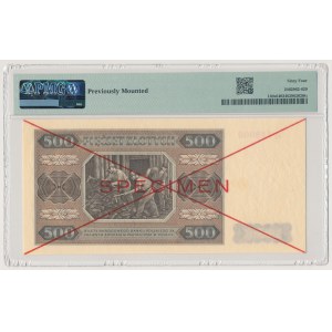 SPECIMEN 500 zlotych 1948 - A 123456 / 789000