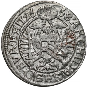 Silesia, Leopold I, 3 krajcary 1668 SHS, Wroclaw, Poland