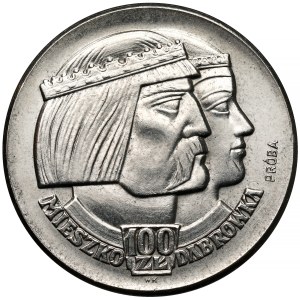 NIKIEL 100 zlotych sample 1960 Mieszko... heads - small eagle
