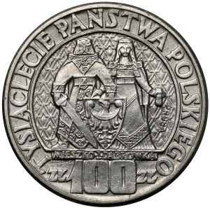 Sample NIKIEL 100 zlotych 1960 Mieszko... characters - with pattern