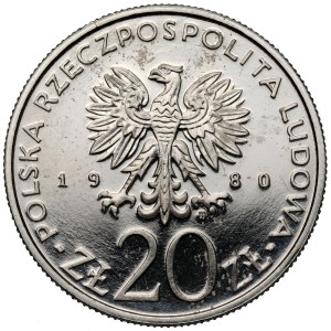Sample NIKIEL 20 zlotych 1980 Gift of Pomerania - inscription in the rim