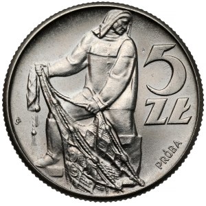 Sample NIKIEL 5 zlotych 1959 Rybak