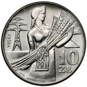 Próba NIKIEL 10 złotych 1964 Kobieta ze zbożem
