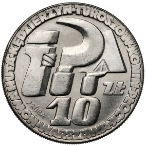 Próba NIKIEL 10 złotych 1964 Klucz, Sierp i Kielnia - BEZ znaku
