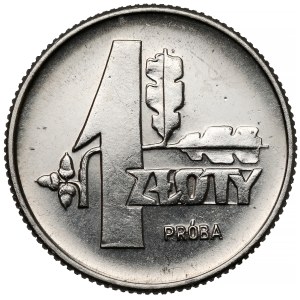 Próba NIKIEL 1 złoty 1958 - liście dębu