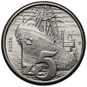 Sample NIKIEL 5 zlotych 1958 - Ship Waryński.