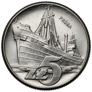 Próba NIKIEL 5 złotych 1960 Statek Waryński