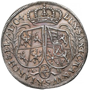 August II the Strong, Gulden (2/3 thaler) 1704 ILH, Dresden