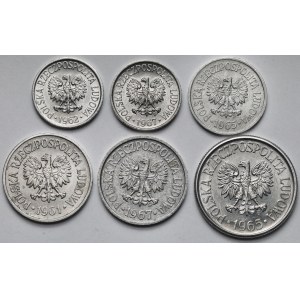 5-50 haléřů 1961-1967 - sada (6ks)