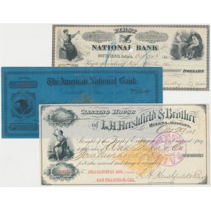 USA, 19th Century Checks. - set (3pcs)