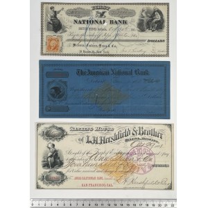 USA, 19th Century Checks. - set (3pcs)