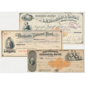 USA, 19th Century Checks. - set (3pcs)