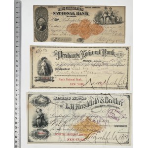 USA, 19th Century Checks. - set (3pcs)