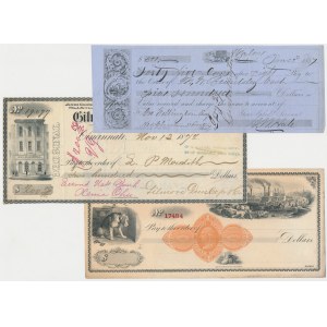 USA, 19th Century Checks. - set (3pcs)