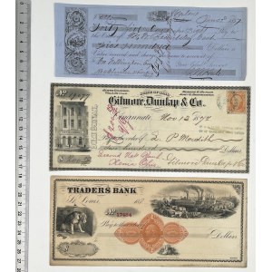 USA, 19th Century Checks. - set (3pcs)