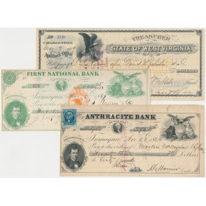USA, 19th Century Checks. - set (3pcs)