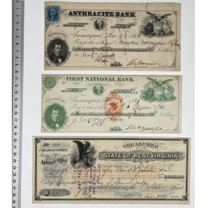USA, 19th Century Checks. - set (3pcs)