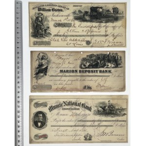 USA, 19th Century Checks. - set (3pcs)
