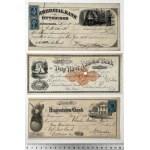 États-Unis, chèques du 19e siècle. - ensemble (3pcs)