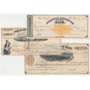 USA, 19th Century Checks. - set (3pcs)