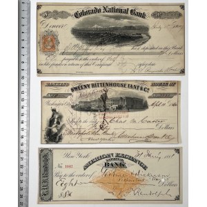 USA, 19th Century Checks. - set (3pcs)