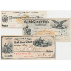 USA, 19th Century Checks. - set (3pcs)