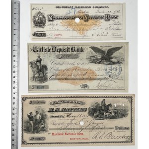 USA, 19th Century Checks. - set (3pcs)