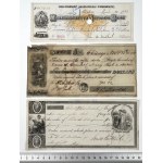 USA, Czeki XIX w. - zestaw (3szt)