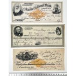 USA, Czeki XIX w. - zestaw (3szt)