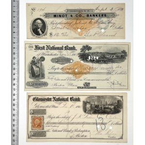 USA, 19th Century Checks. - set (3pcs)