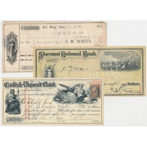USA, 19th Century Checks. - set (3pcs)