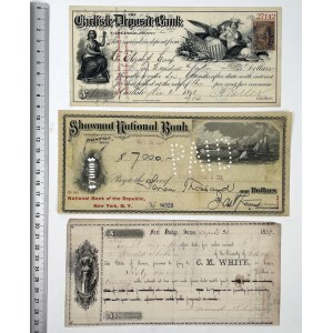 USA, 19th Century Checks. - set (3pcs)