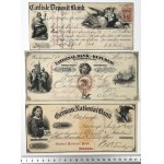 USA, Czeki XIX w. - zestaw (3szt)