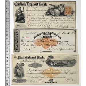 USA, 19th Century Checks. - set (3pcs)