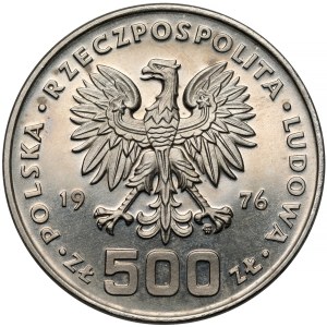 NIKIEL 500 zlotych sample 1976 Pulaski - straight ahead