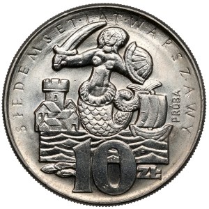 Sample NIKIEL 10 zlotych 1965, 700 years of Warsaw - Syrena