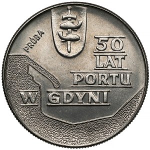 Próba NIKIEL 10 złotych 1972 Port w Gdyni - tło z deseniem