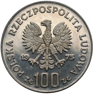 Próba NIKIEL 100 złotych 1975 Paderewski