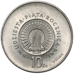 Sample NIKIEL 10 zlotych 1969, 25th anniversary of the People's Republic of Poland - large inscriptions