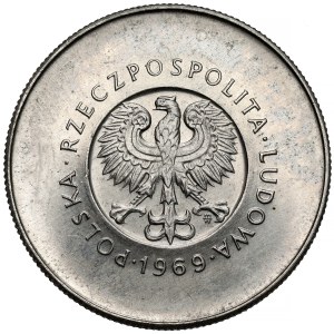 Sample NIKIEL 10 zlotych 1969, 25th anniversary of the People's Republic of Poland - large inscriptions